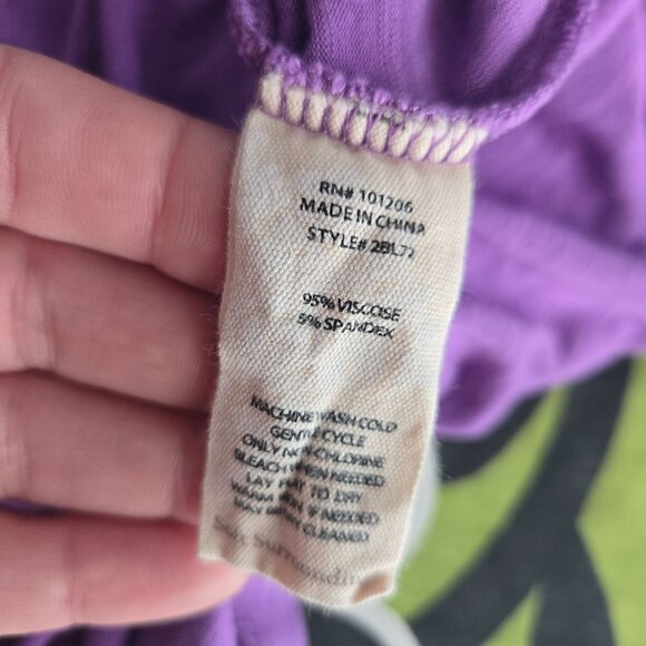 Soft surroundings womens size large purple v neck long roll tab sleeves top - Picture 5 of 8